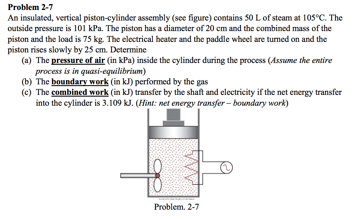 Solved An Insulated, Vertical Piston-cylinder Assembly (see | Chegg.com