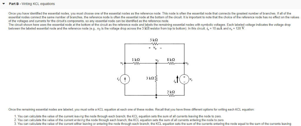 Solved Part B Writing KCL Equations Once You Have Identified | Chegg.com