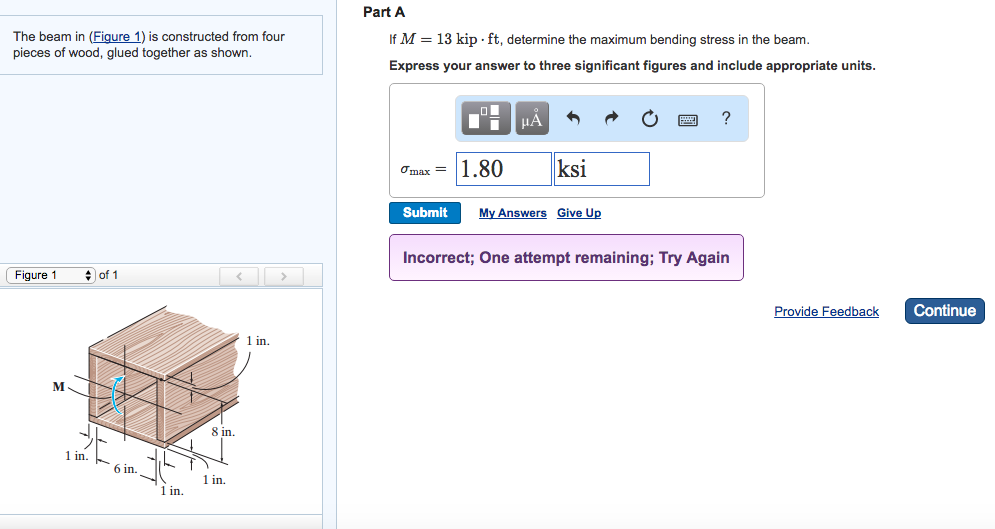Solved Part A The beam in (Figure 1) is constructed from | Chegg.com