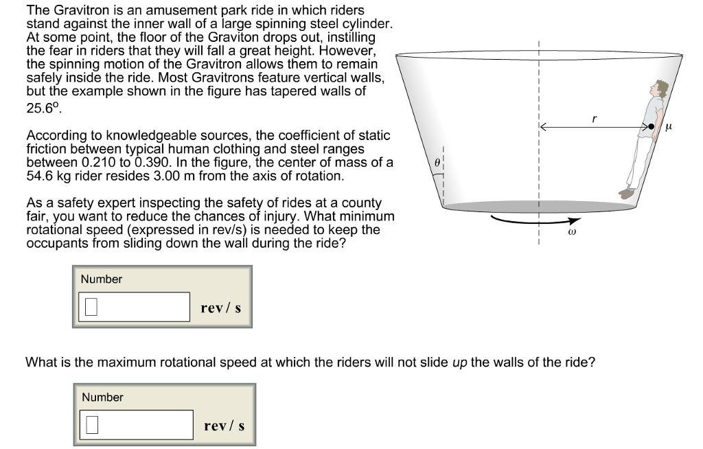 Solved The Gravitron is an amusement park ride in which | Chegg.com