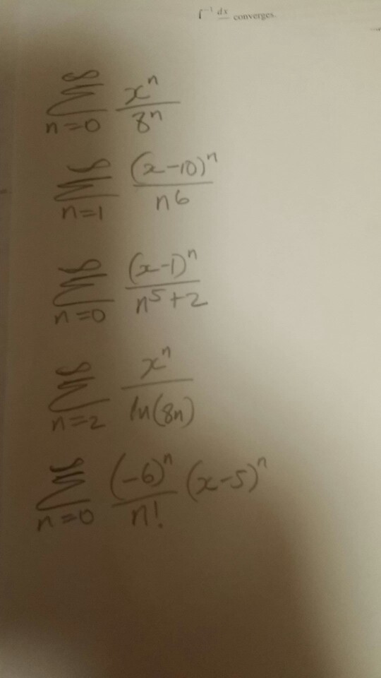 Solved Sigma^ infinity_n = 0 x^n/8^n Sigma^ infinity_n = 1 | Chegg.com