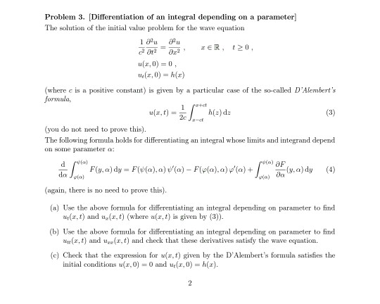 Solved Problem 3. [differentiation Of An Integral Depending 