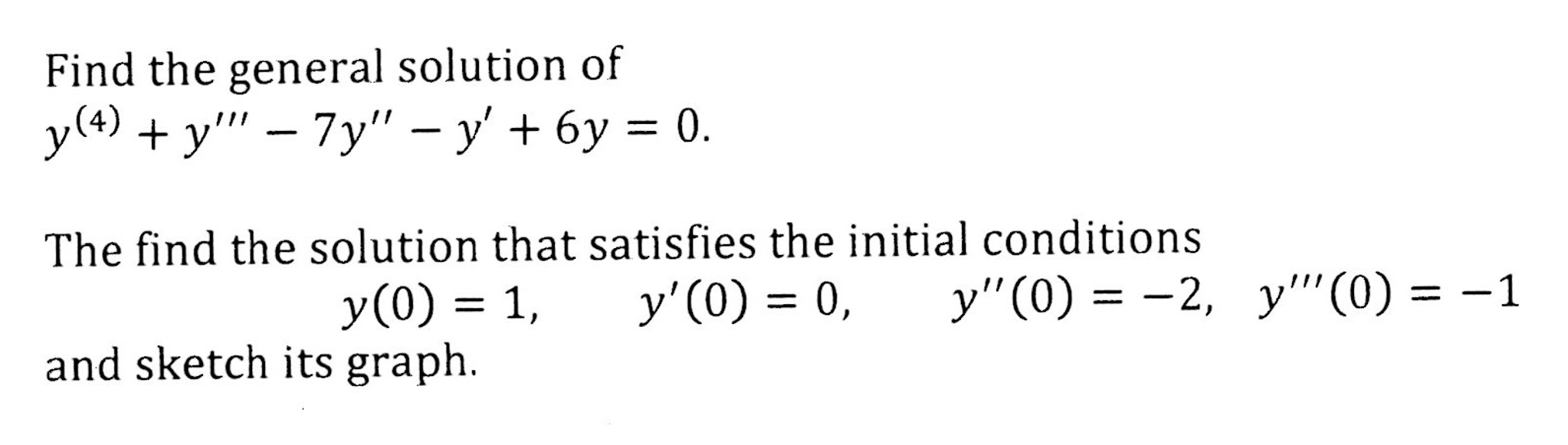Solved Find The General Solution Of Y 4 Y 7y Y Chegg Solved Find The General Solution Of Y 4 Y 7y Y Chegg