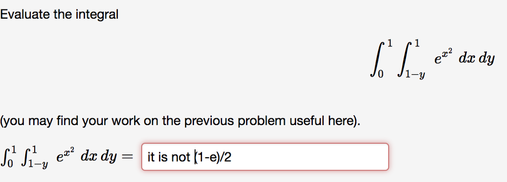 integral of 1 e 2y