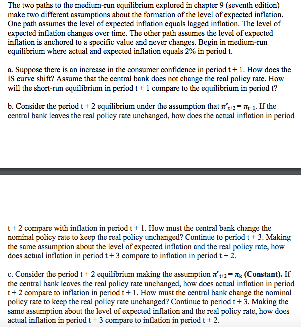 Solved The Two Paths To The Medium-run Equilibrium Explored | Chegg.com