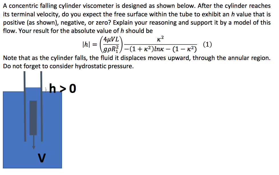 A concentric falling cylinder is designed