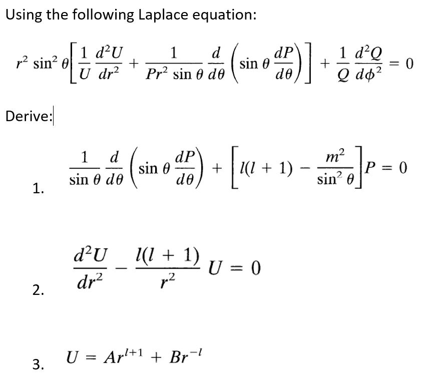 Using the following Laplace equation: r^2 sin^2 | Chegg.com