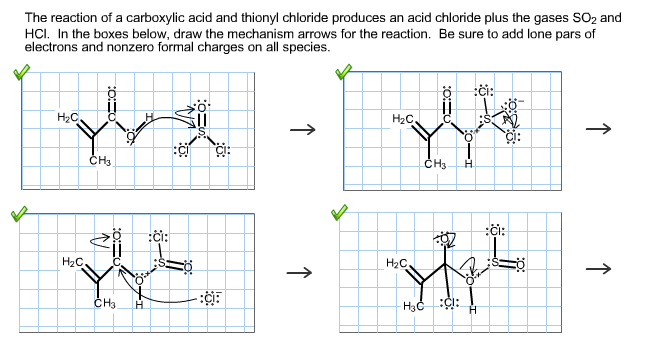 Solved The reaction of carboxylic acid and thionyl chloride | Chegg.com
