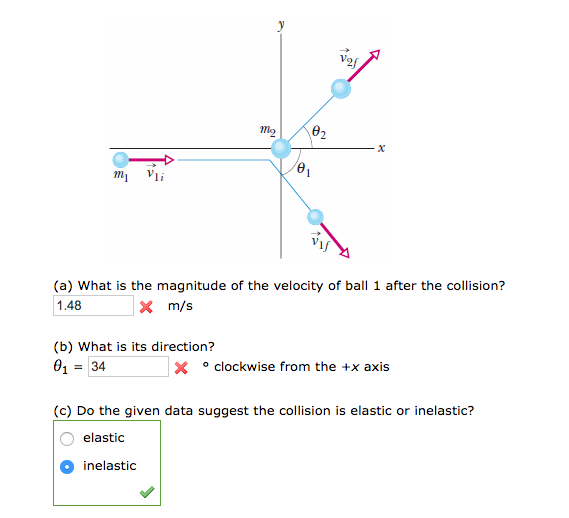 Solved In the arrangement of the figure, billiard ball 1
