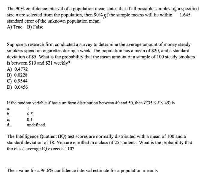 Solved The 90% confidence interval of a population mean | Chegg.com