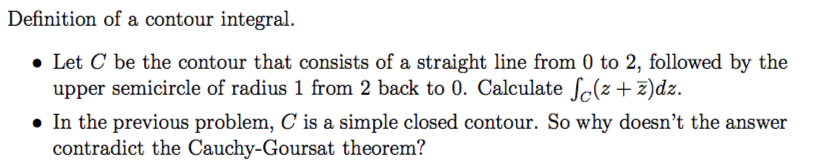 Solved Definition of a contour integral. upper semicircle of | Chegg.com