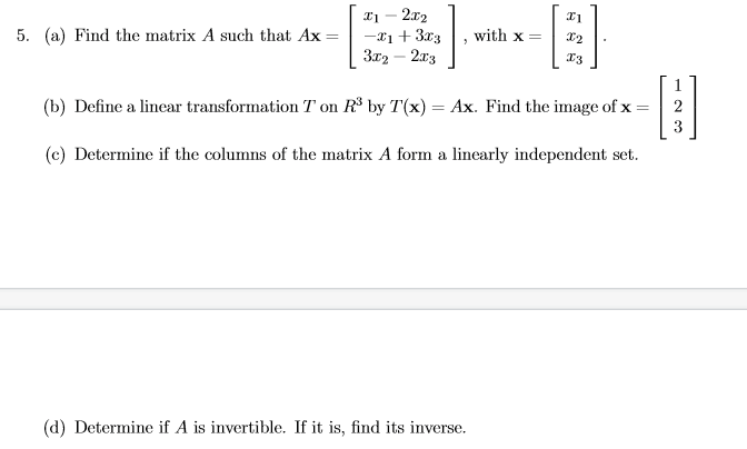 find matrix x if x 1 2 3