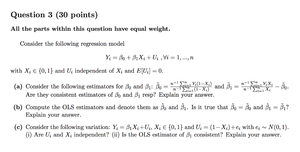 Solved Question 3 (30 points) All the parts within this | Chegg.com