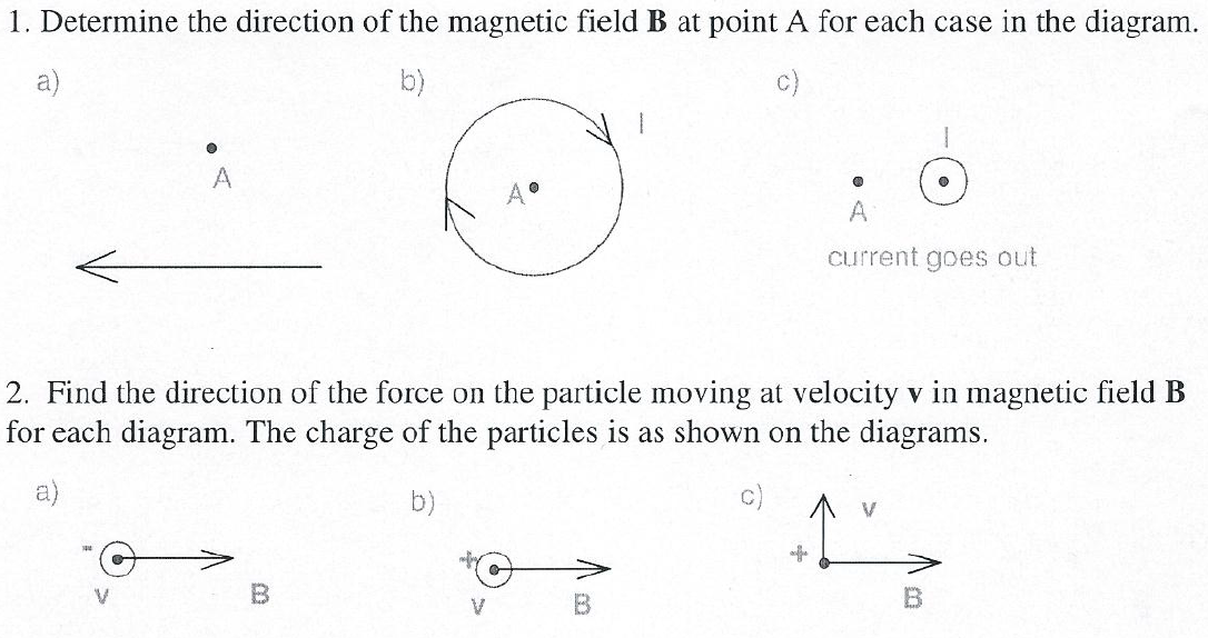 Solved Determine the direction of the magnetic field B at | Chegg.com