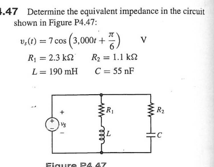 Solved Determine The Equivalent Impedance In The Circuit | Chegg.com