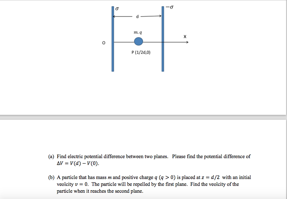 Solved Find electric potential difference between two | Chegg.com