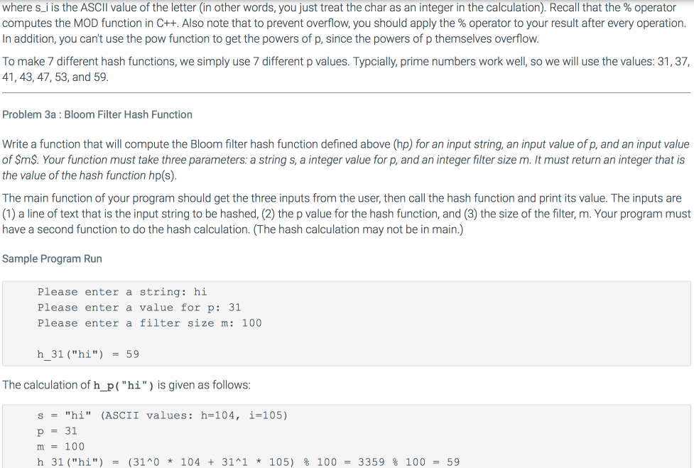 Solved 16.5 Homework 3a: Bloom Filter Functions are | Chegg.com