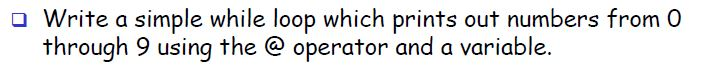 Solved Write a simple while loop which prints out numbers | Chegg.com