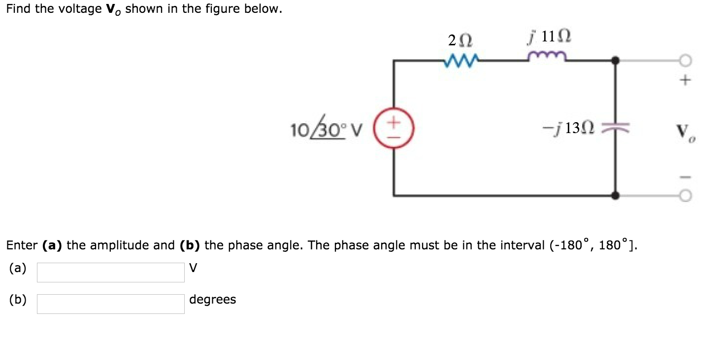 Solved Find the voltage Vo shown in the figure below. j 112 | Chegg.com