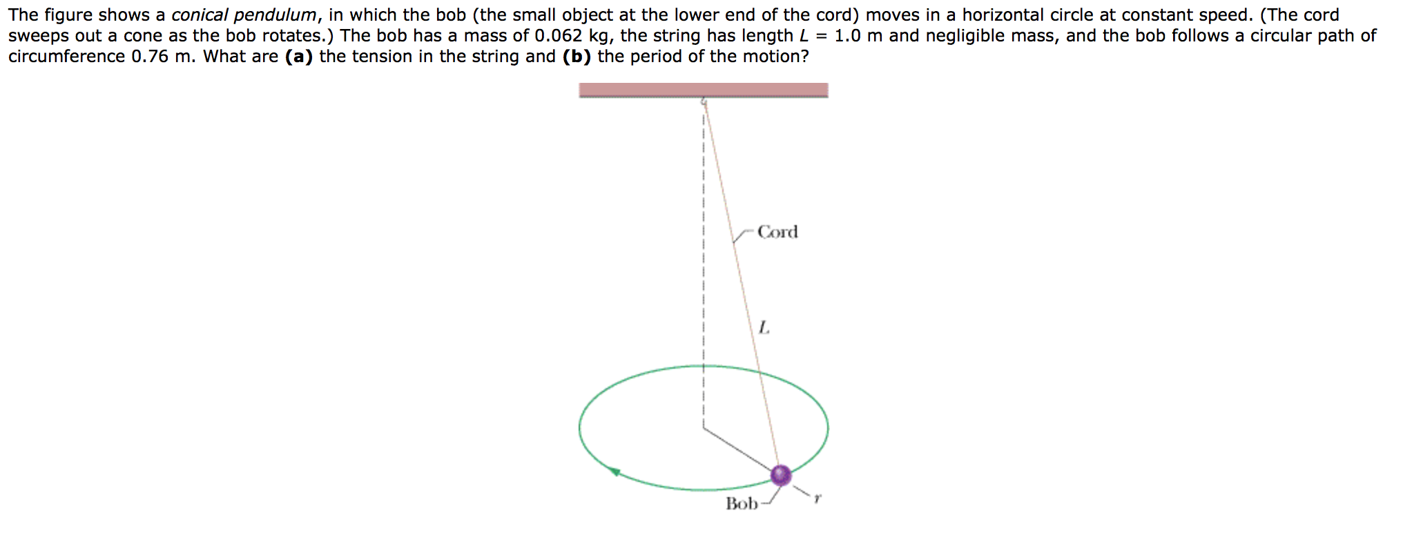 Solved The Figure Shows A Conical Pendulum In Which The Bob