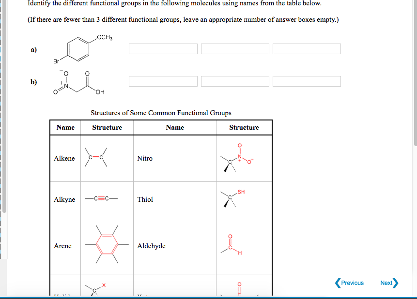 Solved Identify the different functional groups in the | Chegg.com