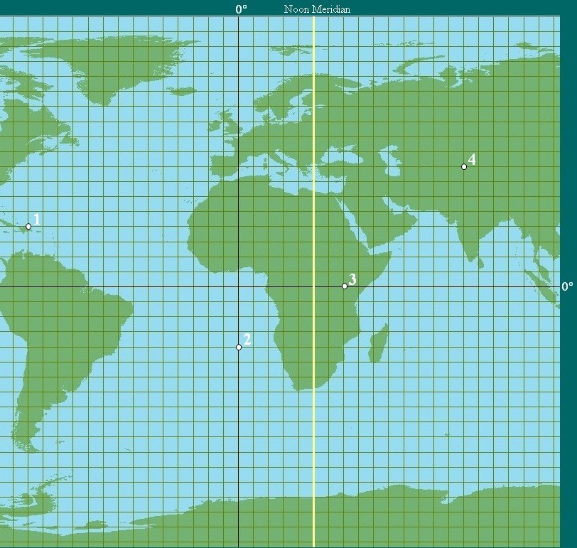 Solved 1. On the image below, give the approximate solar | Chegg.com