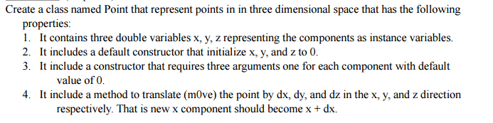 Solved In C++ Create a class named Point that represent | Chegg.com