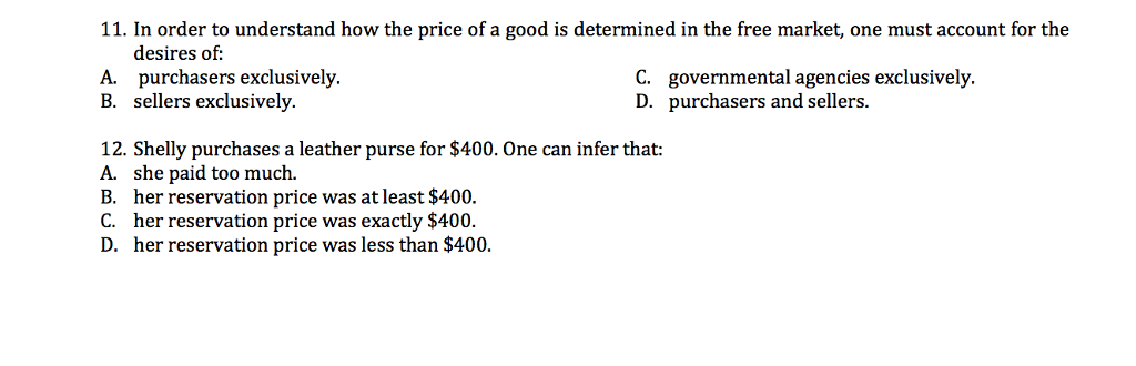 Solved In order to understand how the price of a good is | Chegg.com
