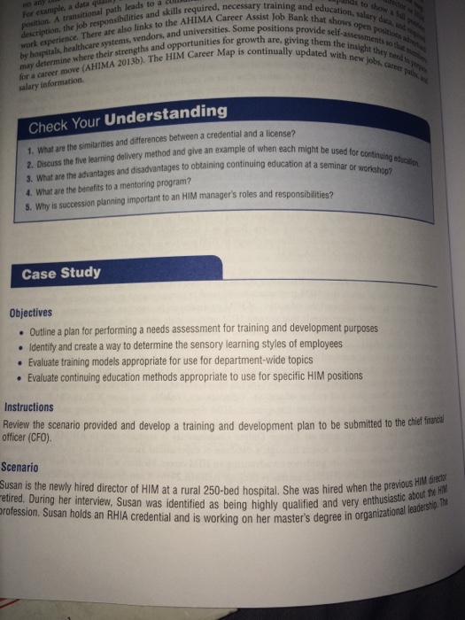 Solved From the textbook: management for the health | Chegg.com