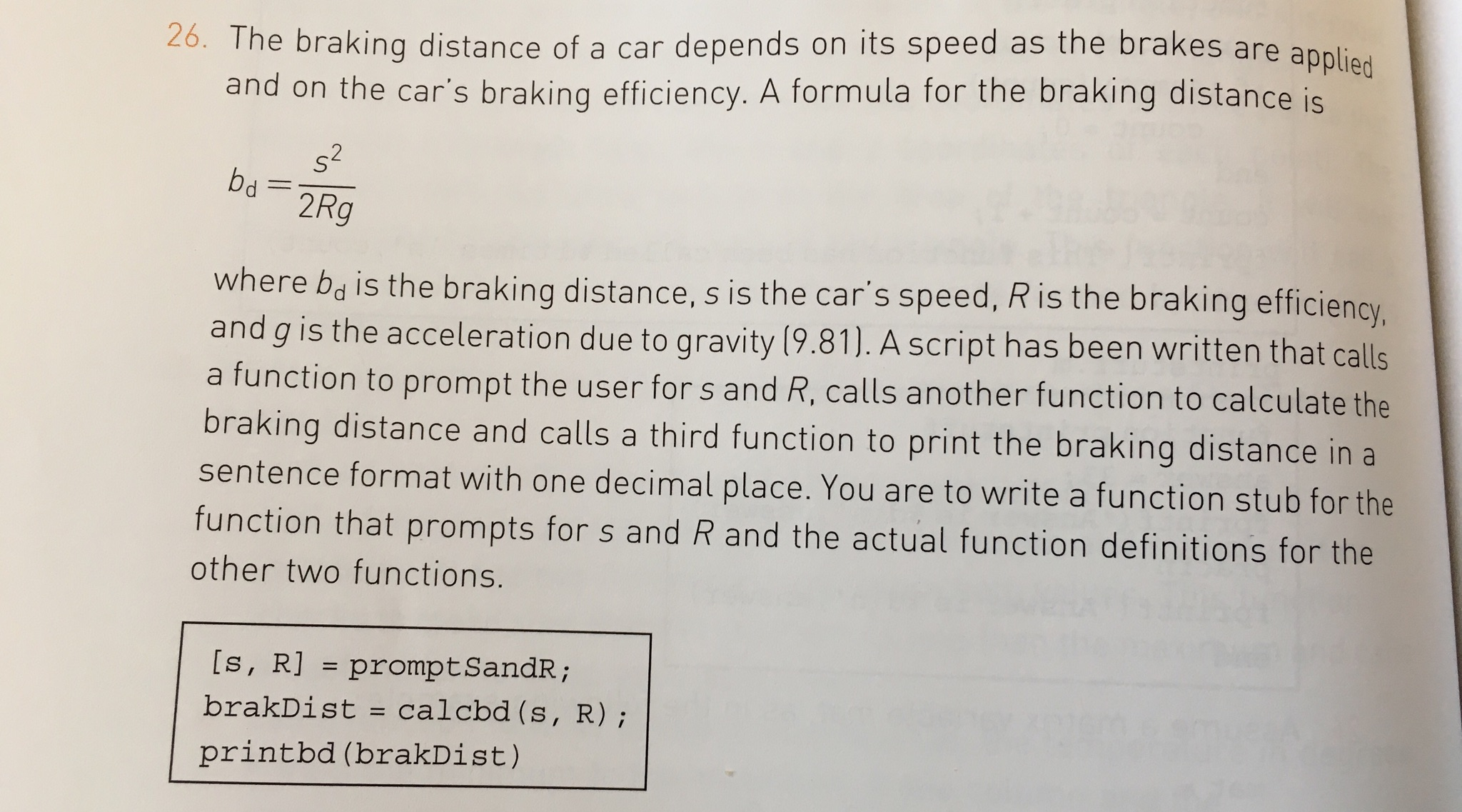 Solved s are applied 26. The braking distance of a car | Chegg.com
