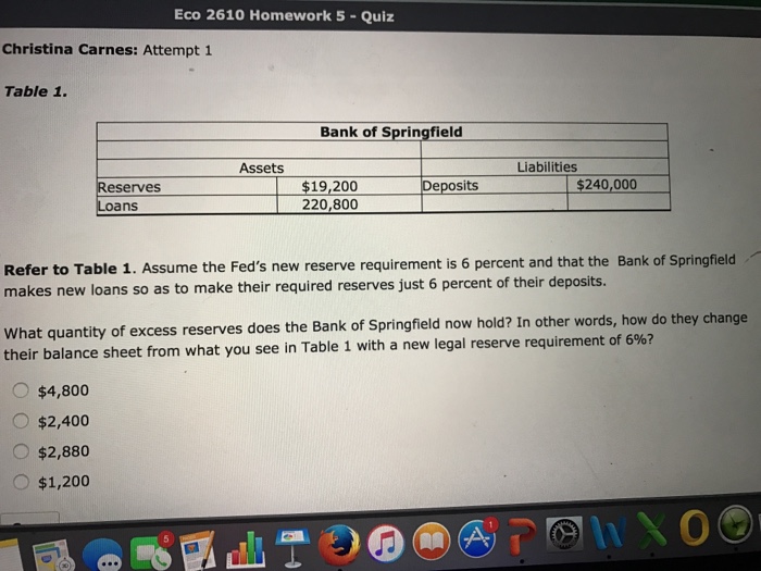 Solved Refer To Table 1. Assume The Fed's New Reserve | Chegg.com