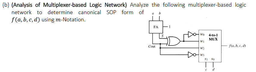 Solved B) (Analysis Of Multiplexer-based Logic Network) | Chegg.com