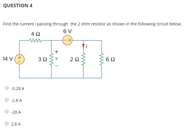 Solved Find The Current I Passing Through The 2 Ohm Resistor 0192