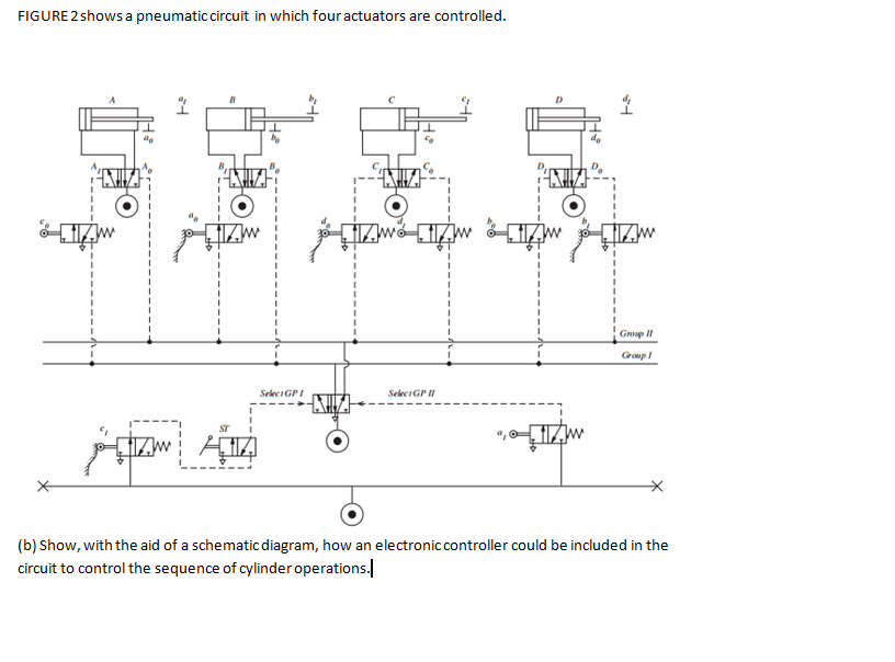 Solved: FIGURE2 Shows A Pneumatic Circuit In Which Four Ac... | Chegg.com