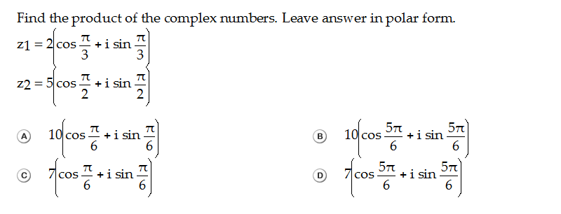 Solved Find the product of the complex numbers. Leave answer | Chegg.com