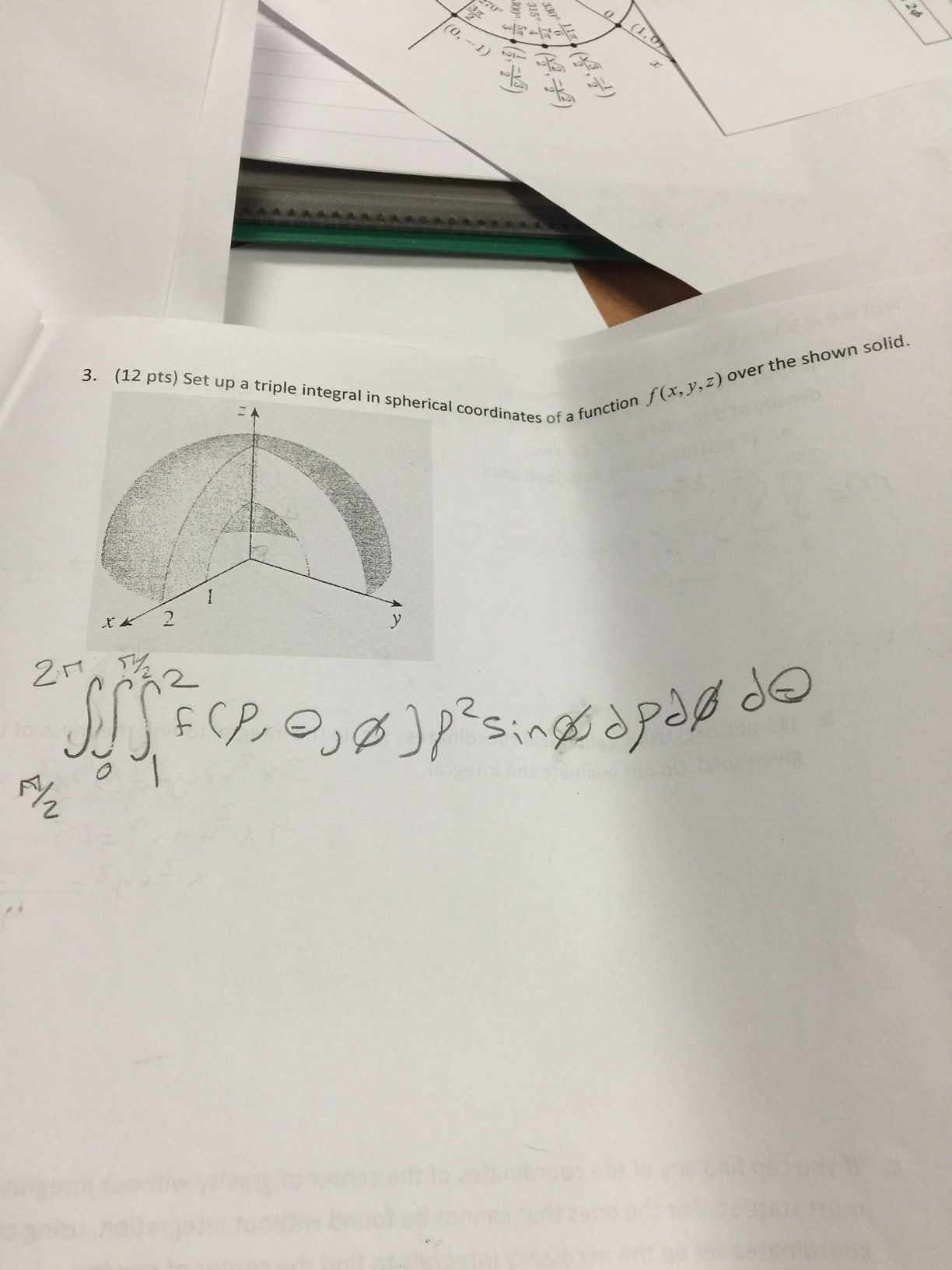 Solved 3. Set up a triple integral in spherical coordinates | Chegg.com