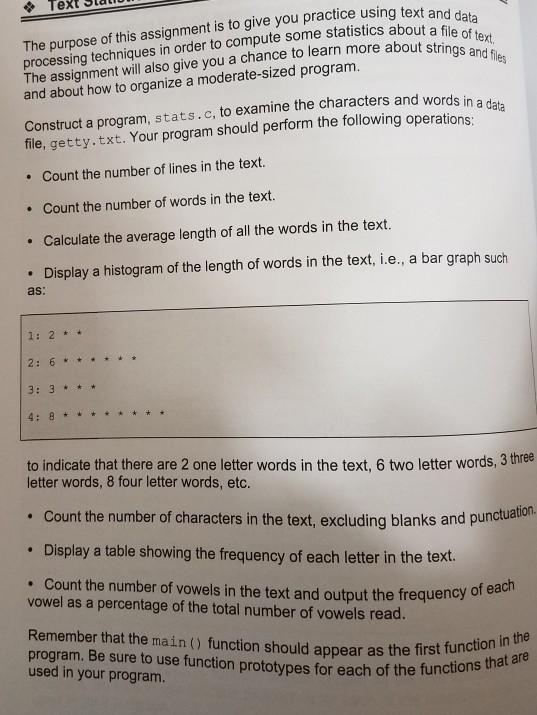 Solved Text Sta The purpose of this assignment is to give | Chegg.com