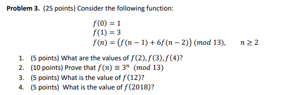 Solved Problem 3. (25 points) Consider the following | Chegg.com