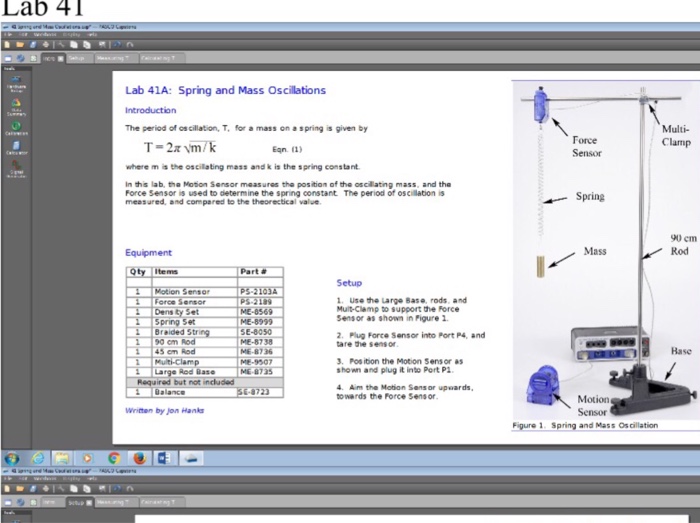 Solved Lab 4 Lab 41A Spring and Mass Oscillations The