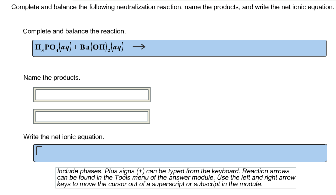 Solved Complete and balance the following neutralization | Chegg.com