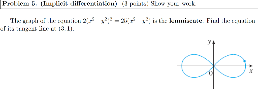 Solved Problem 5. (Implicit differentiation) (3 points) Show | Chegg.com