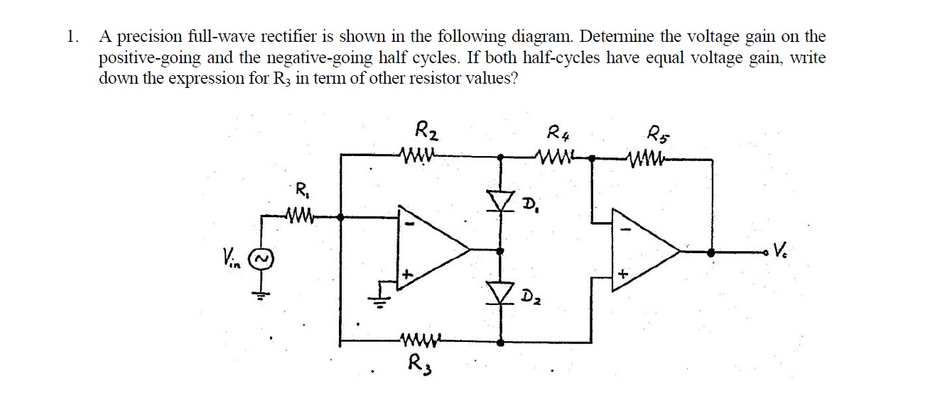 Solved A precision fullwave rectifier is shown in the