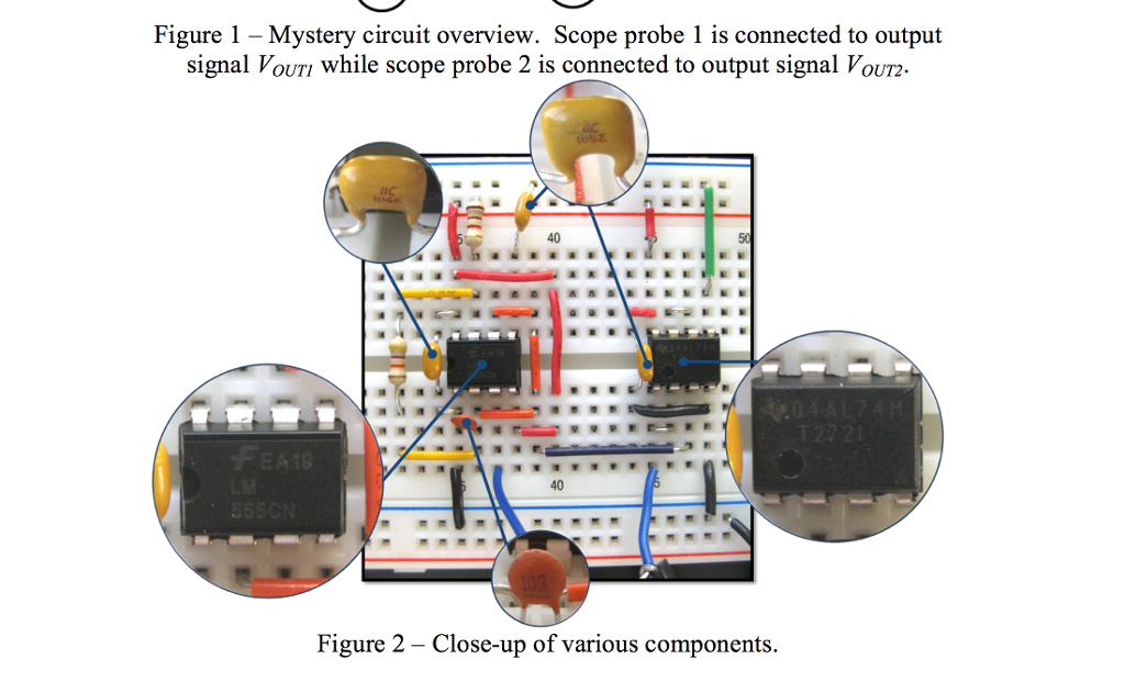 Mystery circuit overview. Scope probe 1 is connected | Chegg.com