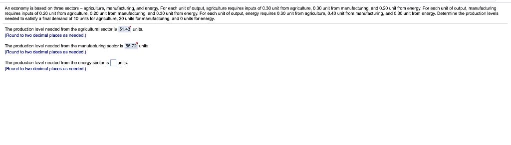 Solved An economy is based on three sectors agriculture, | Chegg.com