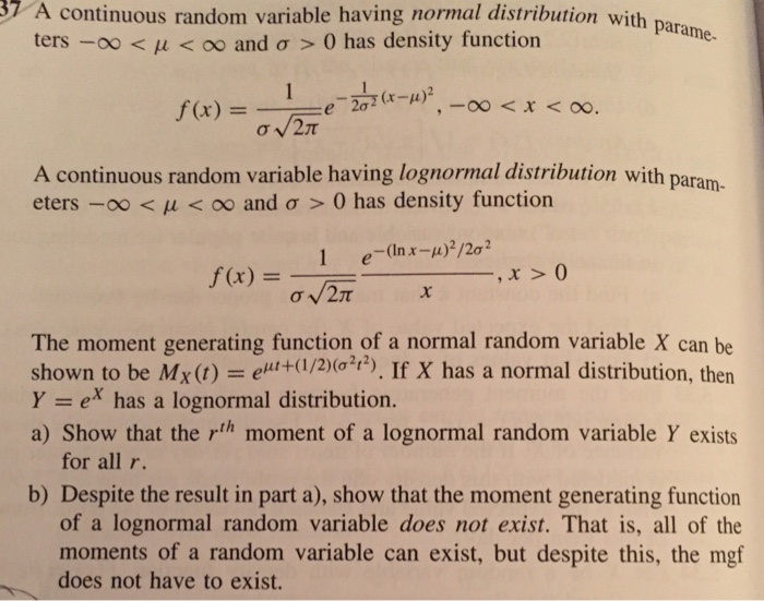 Solved A continuous random variable having normal | Chegg.com