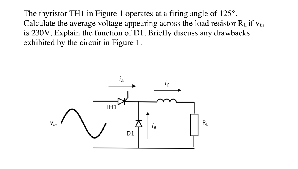 Solved The thyristor THI in Figure 1 operates at a firing