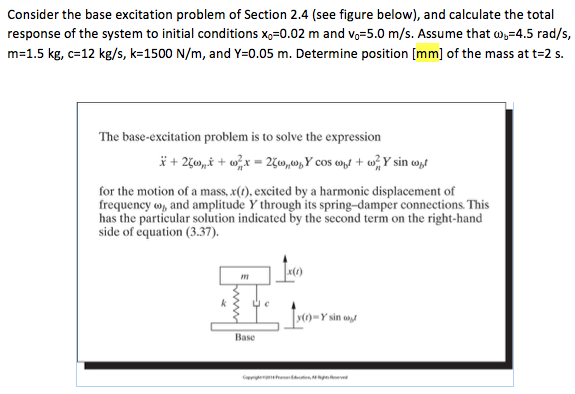 Solved Consider the base excitation problem of Section 2.4 | Chegg.com