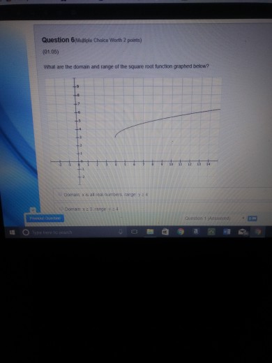 find domain and range of square root function