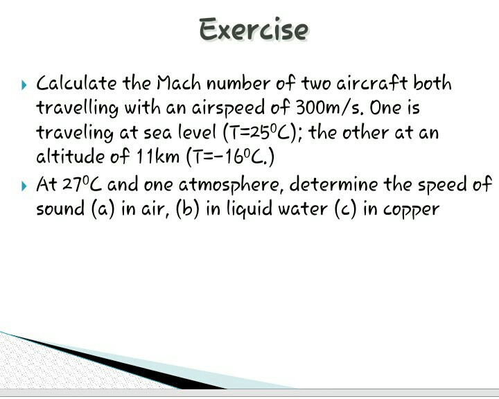 Solved Calculate the Mach number of two aircraft both