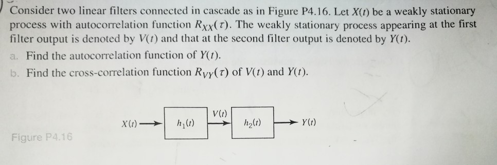 Solved Consider two linear filters connected in cascade as | Chegg.com